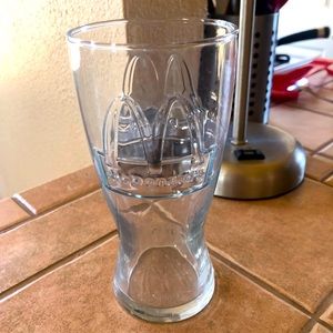 Vintage 1992 McDonald's Raised Design Logo Clear Fountain Glass